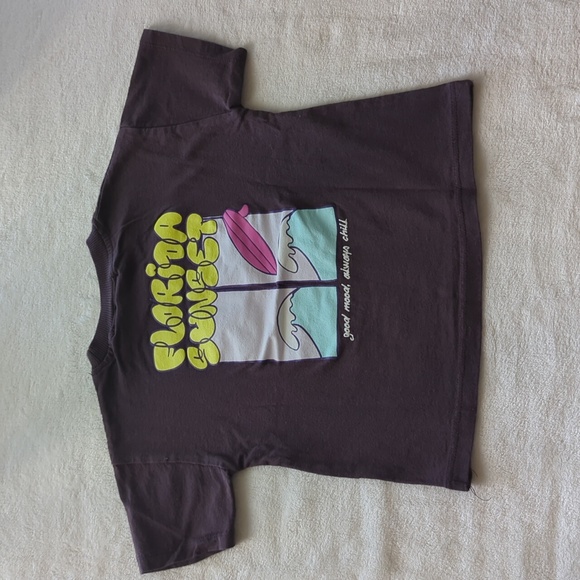 Zara Kids Chocolate Brown'Florida Sunset' Tee - Picture 4 of 7